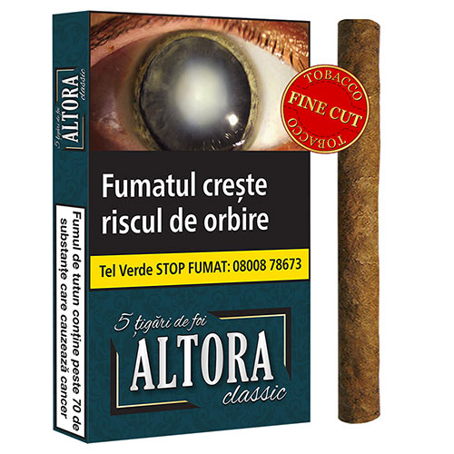 Pachet cu 5 tigari din foi realizate din tutun premium fine cut tobacco Altora Classic 40g